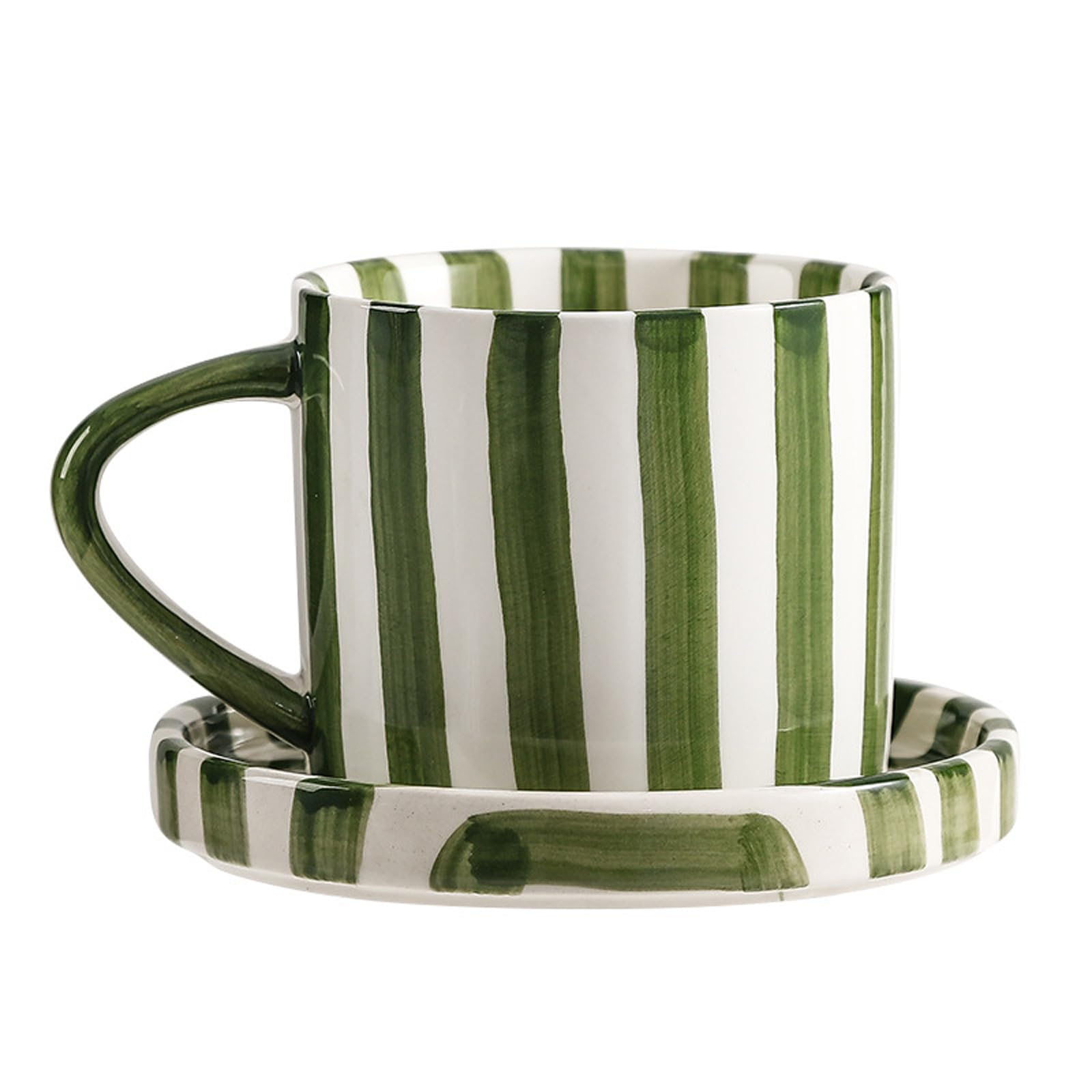 CACXKEP 8 Oz Coffee Mug Large Espresso Cups With Saucer Ceramic Coffee Mugs Porcelain Coffee Cup