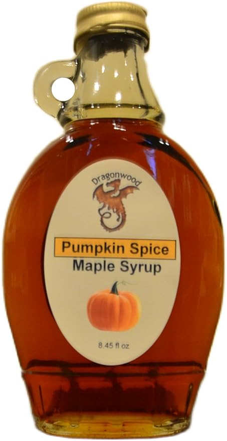 Pumpkin Spice Maple Syrup - For Pancakes and Waffles ??Made With Pure Maple Syrup And Natural Flavor - By Dragonwood (8 fl oz)
