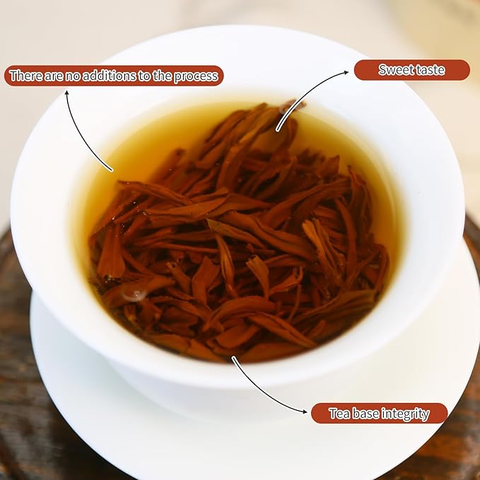 XIXICHA Golden Monkey Tea Chinese Black Tea Loose Leaf Chinese Tea Jin Jun Mei Yunnan Black Jinjunmei Whole Buds ä¸?›½???‘骏??5.3oz/150g