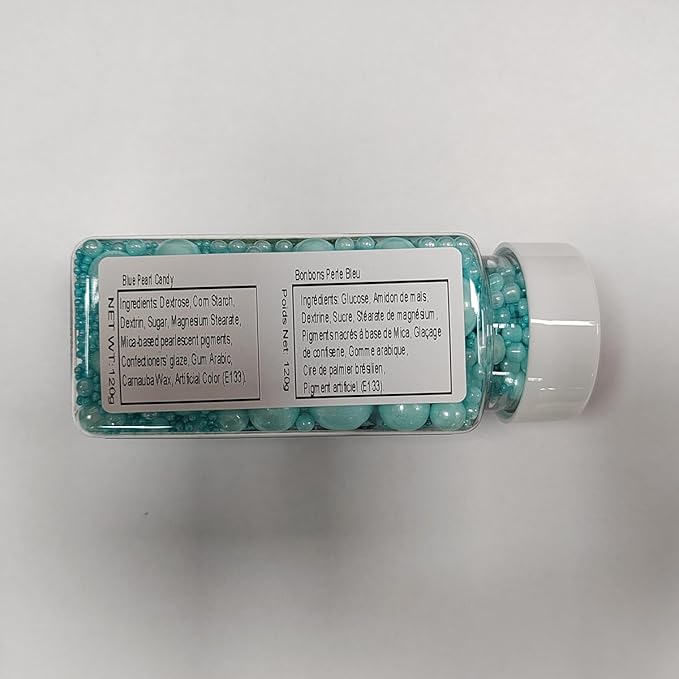 Light Blue Sprinkles Edible Pearls for Cake Decorating Blue Pearl Sprinkles 120G/ 4.23Ounce Cake Sprinkles Cupcake and Cake Topper Cookie Baking Decorations Wedding Halloween Christmas Supplies