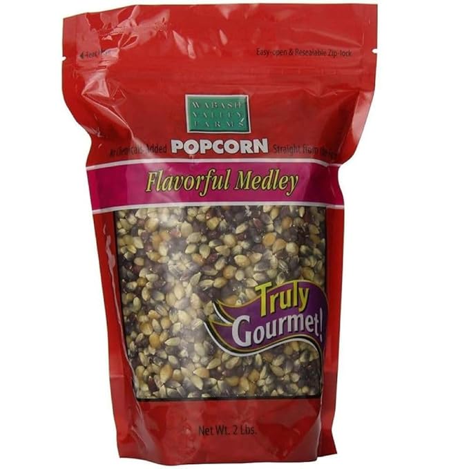 Wabash Valley Farms Popcorn Kernels - Flavorful Medley Kernels, Multi Colored Popcorn Kernels, Gourmet Popcorn Kernels for Popcorn Maker, Rainbow Popcorn Kernels, Non-GMO Popping Corn (2 lbs)