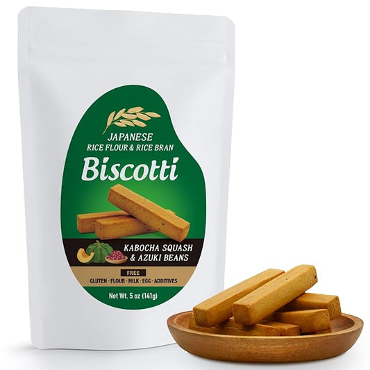 Biscotti Low Carb Almond Cookies Snacks 5 oz (142 g), Kabocha Squash & Azuki Beans, No Gluten (1 pack)