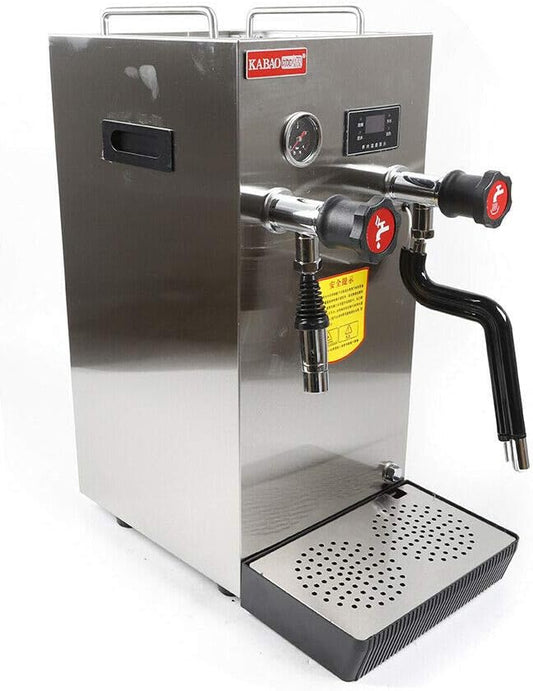 YIYIBYUS Espresso Machine, 110V 8L Commercial Espresso Coffee Milk Foam Maker Stainless Steel Electric Fast Heating Steam Water Boiling Machine with LED Display for Tea Cappuccino Latte Mocha