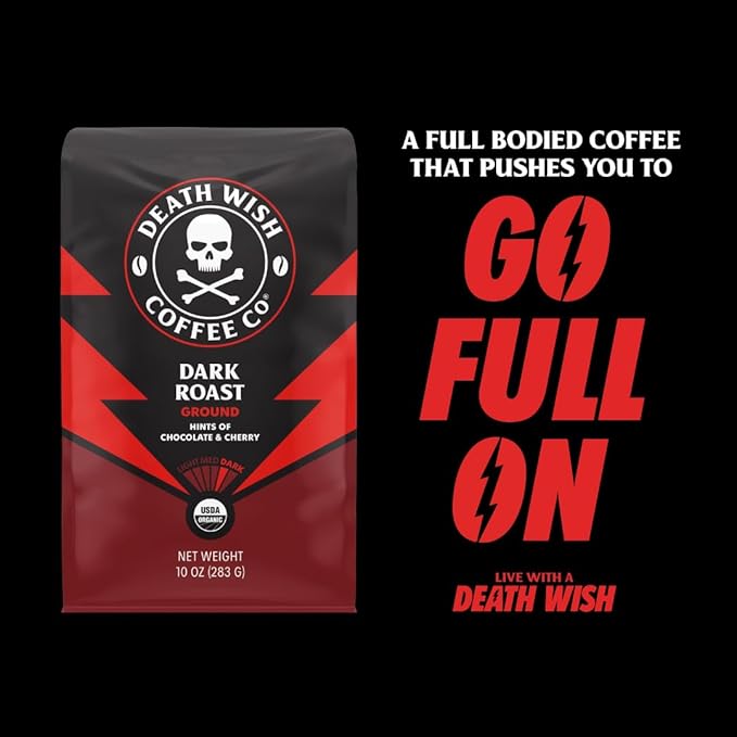 Death Wish Coffee, Single Serve Coffee - 10 Each of Medium, Dark, and Espresso Roast - Mixed Roast Variety Pack