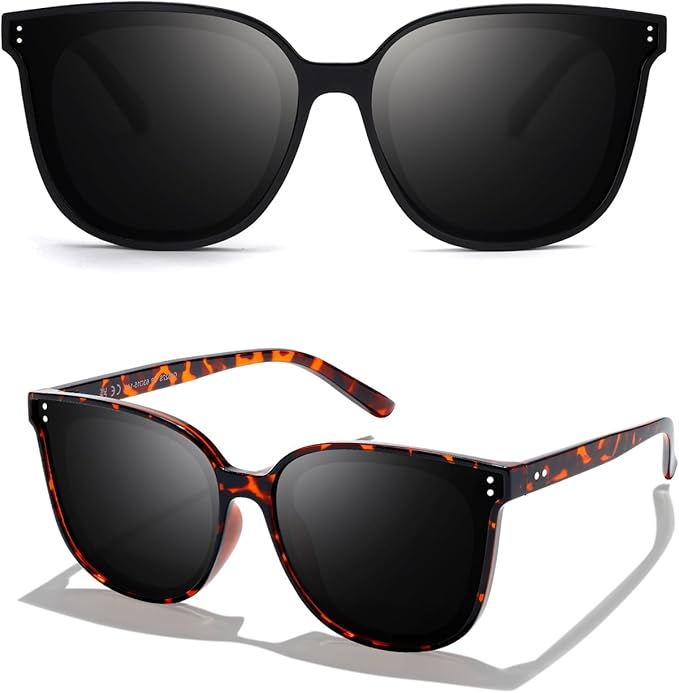 LVIOE Oversized Polarized Sunglasses for Women Trendy Large Cat Eye UV Protection Shade LS1627s