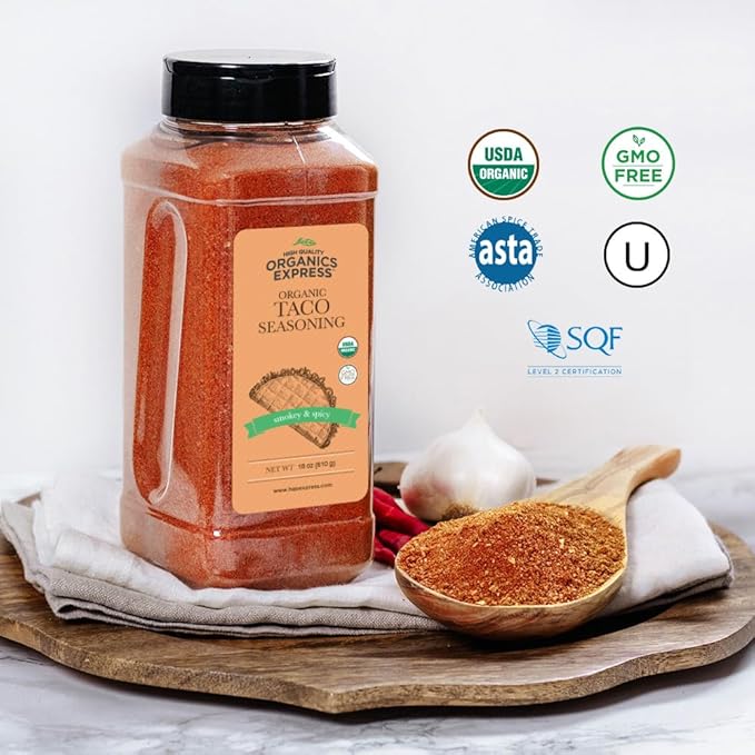 Organic Taco Seasoning – Bold & Authentic Flavor| All-Natural, Gluten-Free & Non-GMO | Perfect for Tacos, Fajitas, Burritos, and Tex-Mex Dishes (24 oz. Large Bulk Pack)