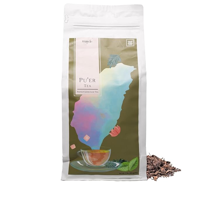 Mayde Pu-erh Loose Leaf Tea - Premium Aged Taiwanese Tea, 1 lb (16 oz)
