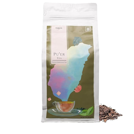 Mayde Pu-erh Loose Leaf Tea - Premium Aged Taiwanese Tea, 1 lb (16 oz)