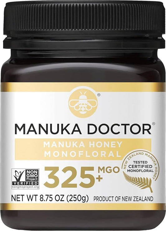 MANUKA DOCTOR - MGO 325+ Manuka Honey Monofloral, 100% Pure New Zealand Honey. Certified. Guaranteed. RAW. Non-GMO (8.75 oz)