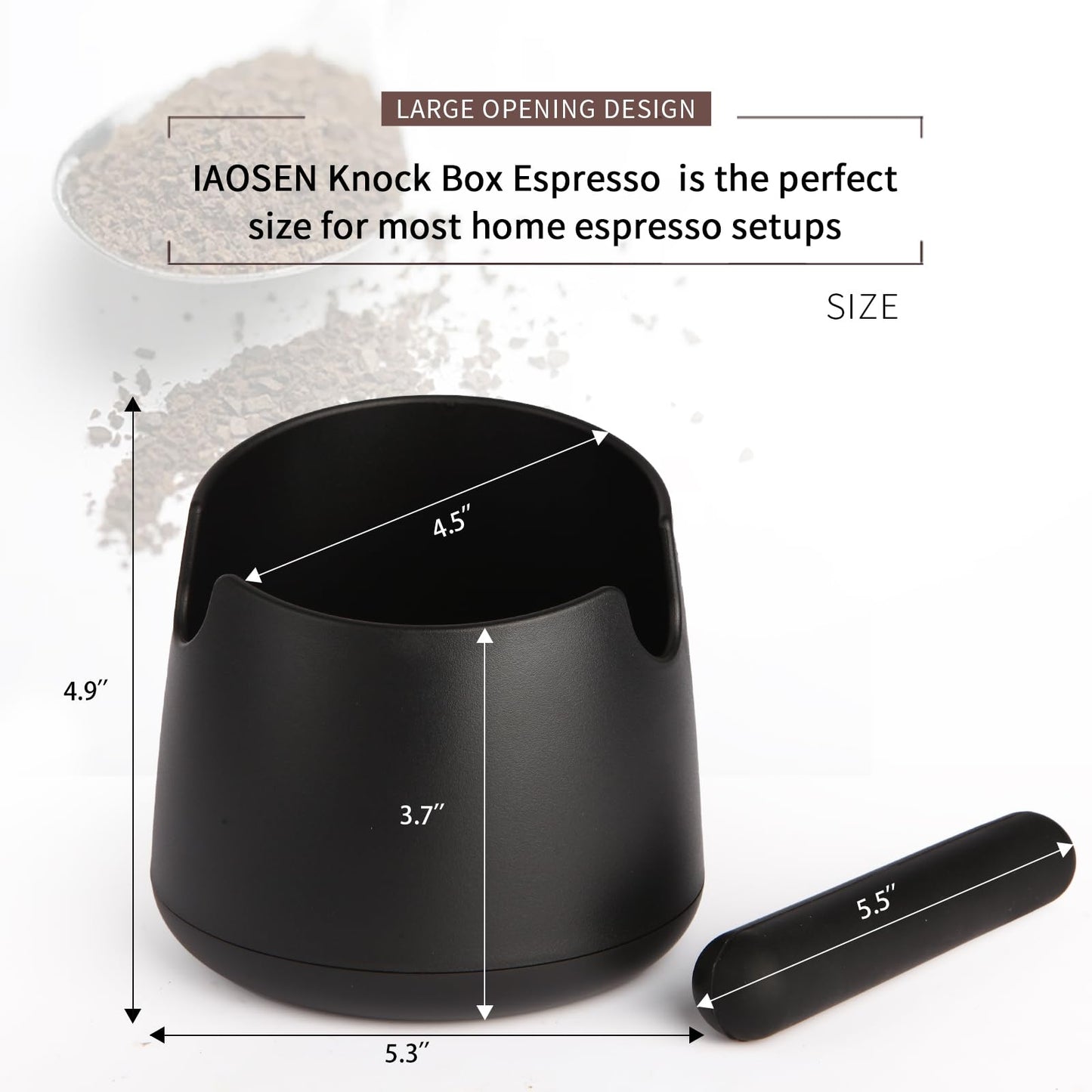IAOSEN Knock Box Large Capacity Design Espresso Knock Box Shock-absorbent Knock Box Espresso with