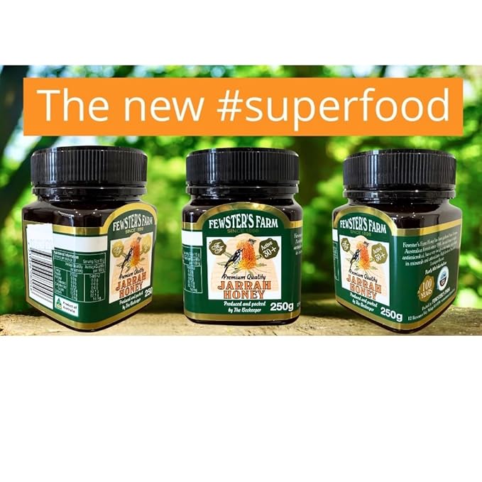 Jarrah Honey TA 30+ - 250 g / 8.8 oz Jarrah Honey is nectar gathered by bees from the flowers of the Jarrah Tree