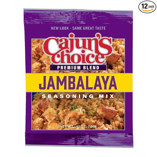 Jambalaya Seasoning Mix 0.42 oz Cajun's Choice Louisiana Foods (Pack of 12)