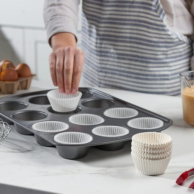 Comfy Package [Case of 12,500] Standard White Cupcake Liners for Baking - Food Grade & Grease-Proof Muffin Liners, Durable Baking Cups for Muffins, Cupcakes, and More