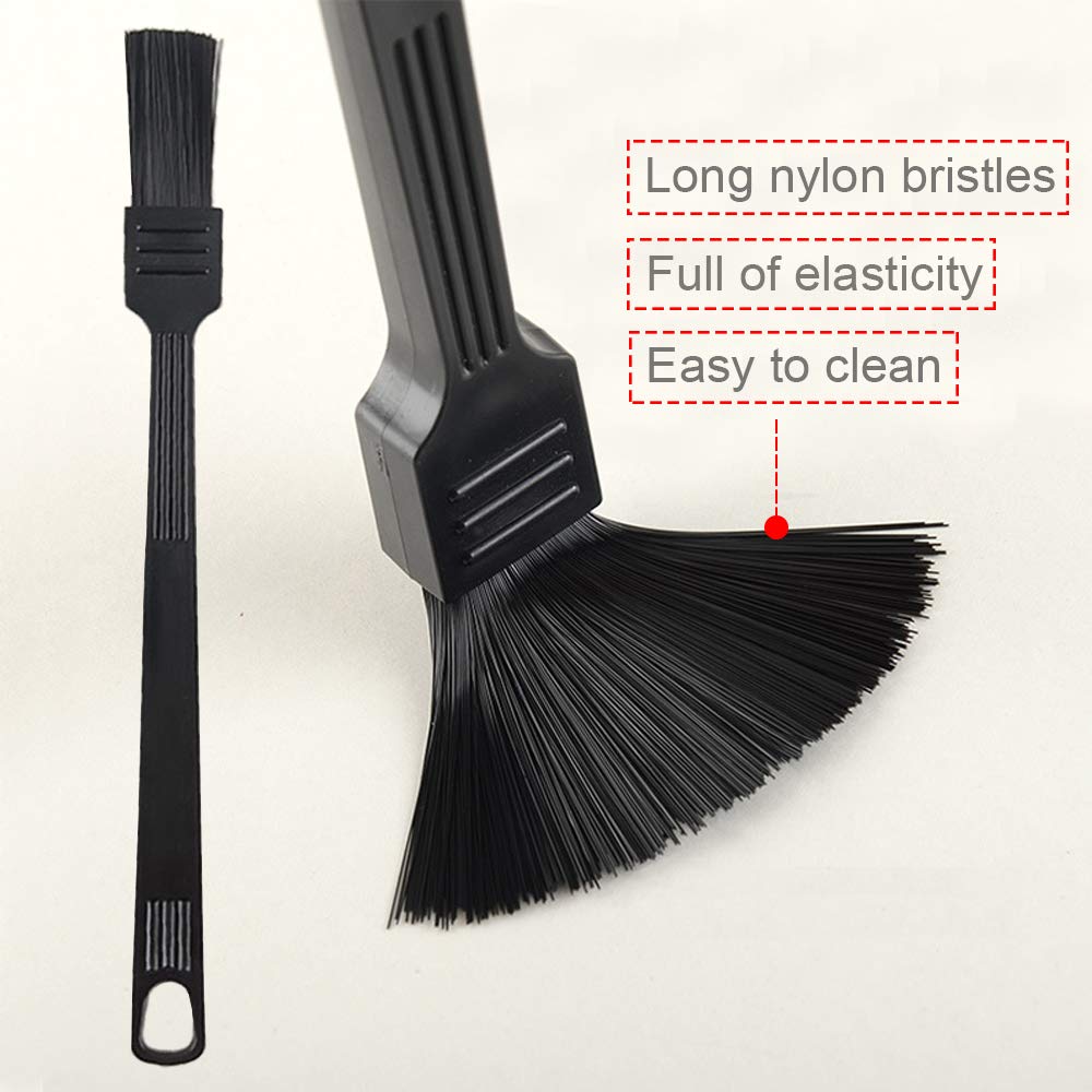 2 Pack Coffee Grinder Cleaning Brush, Heavy Wood Handle & Natural Bristles Wood Dusting Espresso