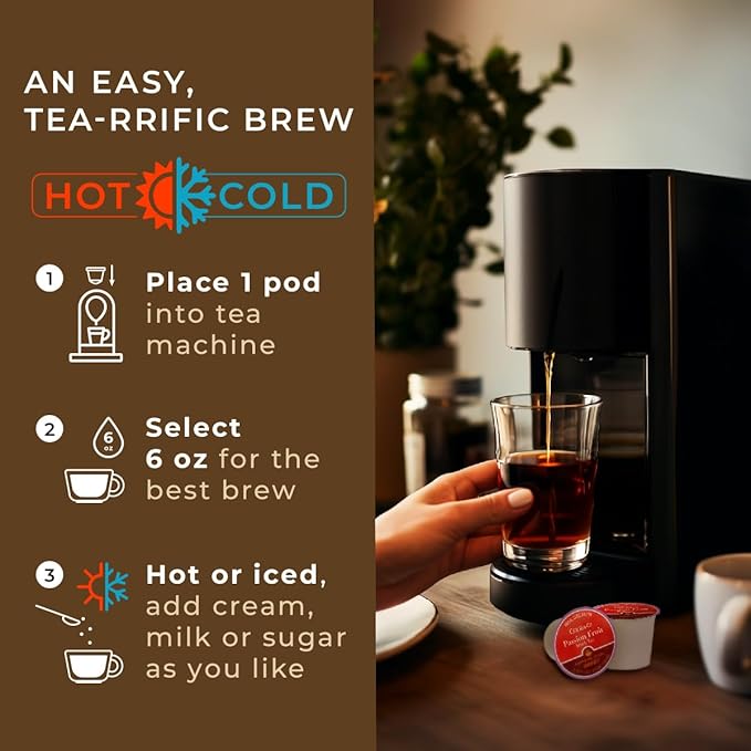 Gya Tea Co Passion Fruit Black Tea Pod (16 ct) - High Caffeine Iced Brew Tea for Refresh & Energy Kickstart the Day