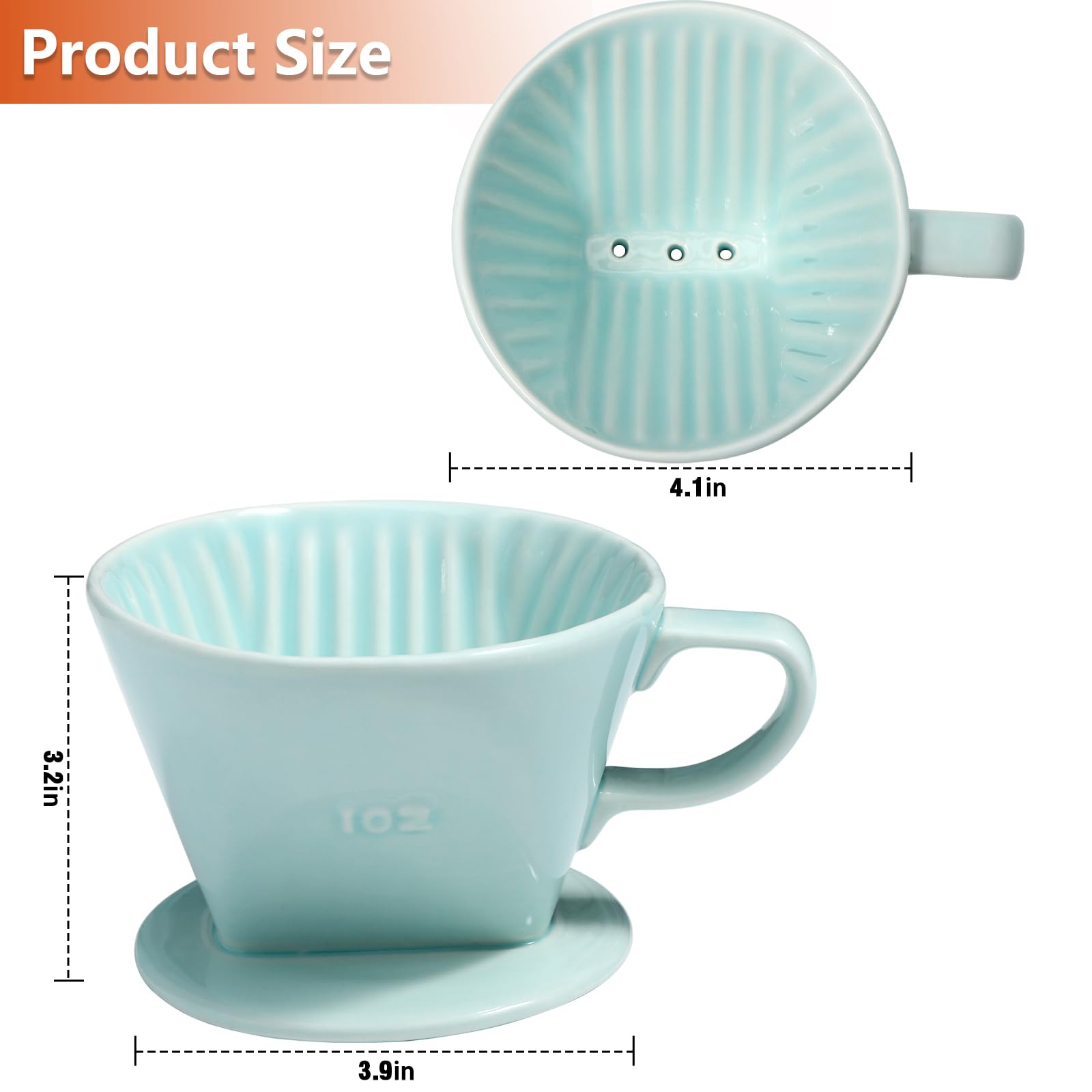 LHUKSGF Pour Over Ceramic, Coffee Dripper Ceramic Coffee Maker,Green