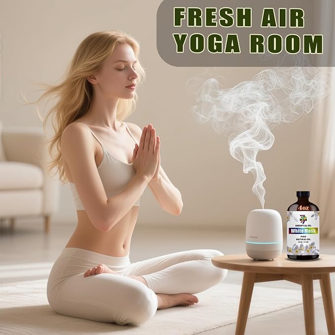 White Musk Essential Oil (4 oz/120 ml) ??White Musk Oils for Aromatherapy, diffusers, humidifiers, Home fragrances, DIY Skincare, soap Making, DIY Candle, Relaxation, Yoga, and Meditation