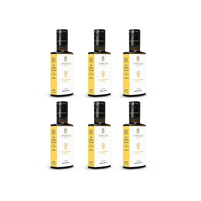 HYPERELEON ULTRA GOLD | Premium, Organic, Supremely High Phenolic, Greek Extra Virgin Olive 100% Pure & Natural | Bio & Unfiltered | 120 Top Global Awards | 260ml (Pack of 6)