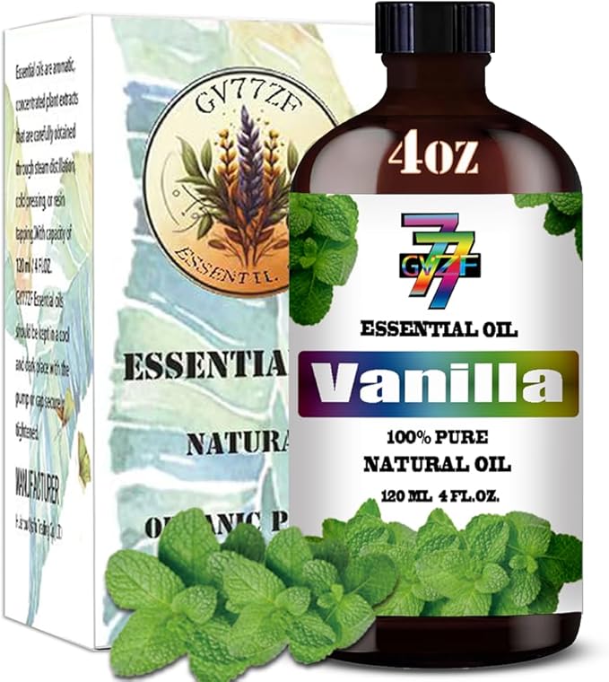 Vanilla Essential Oil (4 oz/120 ml) ??Vanilla Oils for Aromatherapy, diffusers, humidifiers, Home fragrances, DIY Skincare, soap Making, DIY Candle Making, Relaxation, Yoga, and Meditation