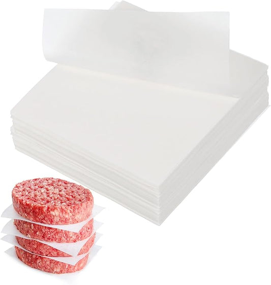 uxcell 500 Pcs Unbleached Parchment Paper Baking Sheets Squares, 3.5 Inch Hamburger Patty Paper, Non Stick Parchment Pulp Paper for Baking Grilling or Meat Storage, White