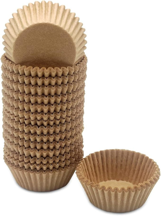 Greaseproof Mini Cupcake Liners, Premium Paper Baking Cups for Party Celebration,(Natural, 300-count)
