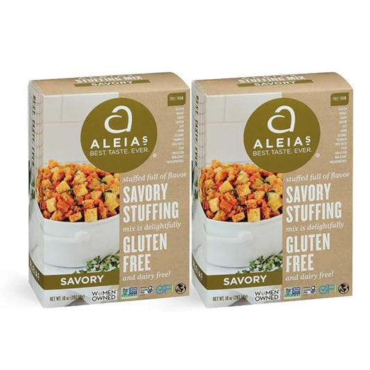 Aleia?셲 Gluten Free Savory Stuffing Mix ??10 oz (2 Pack) ??Classic Side Dish for Special Diets ??Corn Free, Soy Free, Dairy Free, Low Sodium, Non-GMO