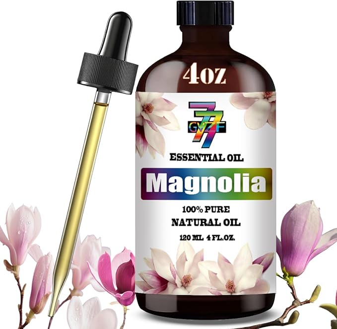 Magnolia Essential Oil (4 oz/120 ml) ??Magnolia Oils for Aromatherapy, diffusers, humidifiers, Home fragrances, DIY Skincare, soap Making, DIY Candle, Relaxation, Yoga, and Meditation