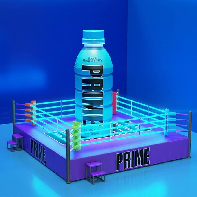PRIME Hydration BLUE RASPBERRY, Sports Drinks, Electrolyte Enhanced for Replenishing Fluids, 250mg BCAAs, B Vitamins, Antioxidants, Low Sugar, 16.9 Fl Oz, 12 Pack