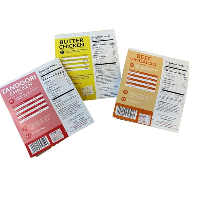 Butter Chicken Makhani, Tandoori Chicken, Beef Vindaloo Indian food spice kits by Flavor Temptations | Home Cook Authentic Indian Food | Organic, Gluten Free, No Sodium (3 Spice Kits)