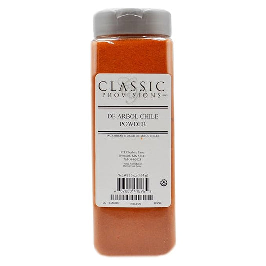 Classic Provisions Spices De Arbol Chili Powder, 16 Ounce