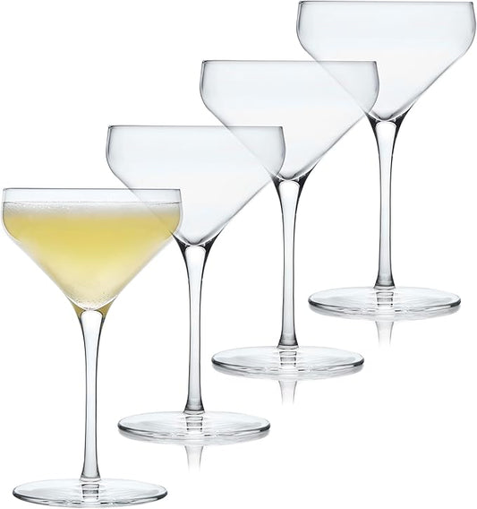 Libbey Signature Coupe Glasses Set of 4, Timeless Champagne Coupe Glasses for Drinks and Desserts, Cocktail Glasses for All Occasions