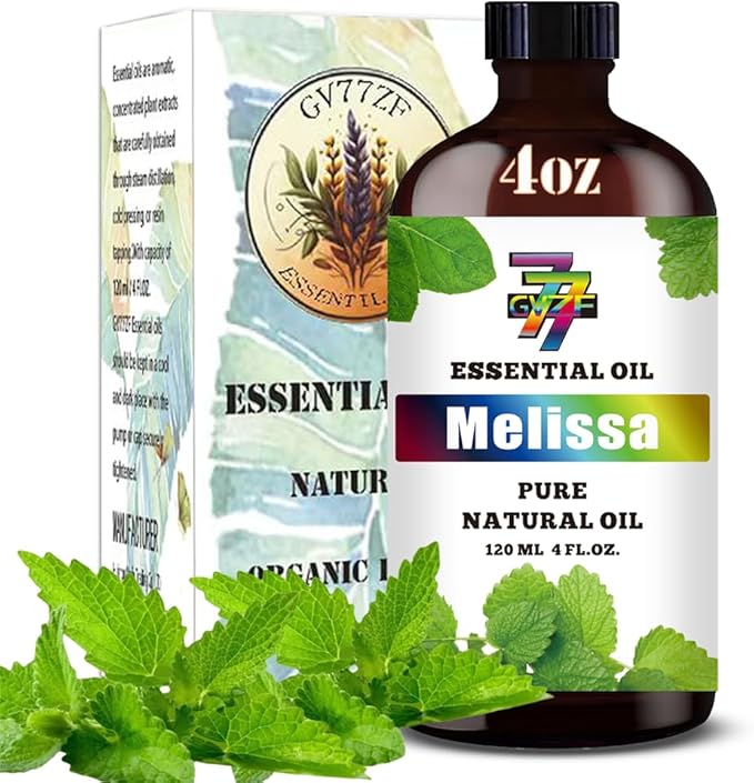 Melissa Essential Oil (4 oz/120 ml) ??Melissa Oils for Aromatherapy, diffusers, humidifiers, Home fragrances, DIY Skincare, soap Making, DIY Candle Making, Relaxation, Yoga, and Meditation