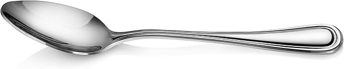 New Star Foodservice 58123 Slimline Pattern, 18/0 Stainless Steel, Dinner/Dessert Spoon, 7.25-Inch, Set of 12