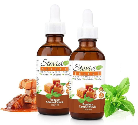 Stevia Select Caramel Flavored Liquid Stevia ??Zero Calorie Coffee, Tea, Drink & Baking Sweetener, All-Natural, No Erythritol, Keto-Friendly Sugar Alternative, 300 Servings ??2 Oz (2 Pack)