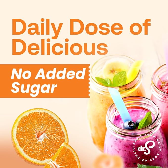 Dr. Smoothie 100% Crushed Orange Tangerine ??No Added Sugar, Made with Real Fruits/Fruit Juice ??Vegan, No Artificial Colors or Flavors ??Sunny Blend of Sweet Oranges & Tangerines ??46 oz Bottle
