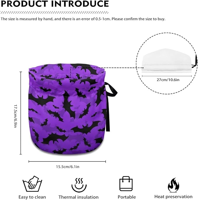 Gothic Bat Dust Proof Tea Cosy for Teapot Washable Tea Pot Cozy for Keeping Warm,Reusable Scratch Proof Teapot Insulation Cover for All Saints' Day Party Breakfast Warmer