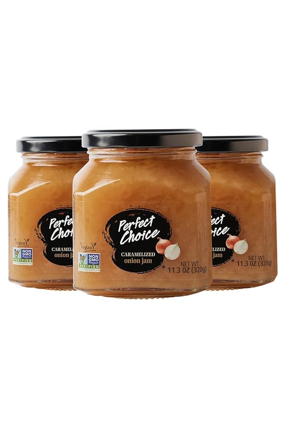 Perfect Choice Caramelized Onion - Delicious Spread on Burgers, Meats, Cheeses & More - Ready-to-eat - 11.3 oz (Pack of 3)