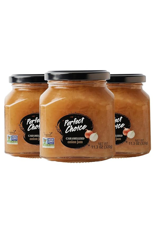 Perfect Choice Caramelized Onion - Delicious Spread on Burgers, Meats, Cheeses & More - Ready-to-eat - 11.3 oz (Pack of 3)