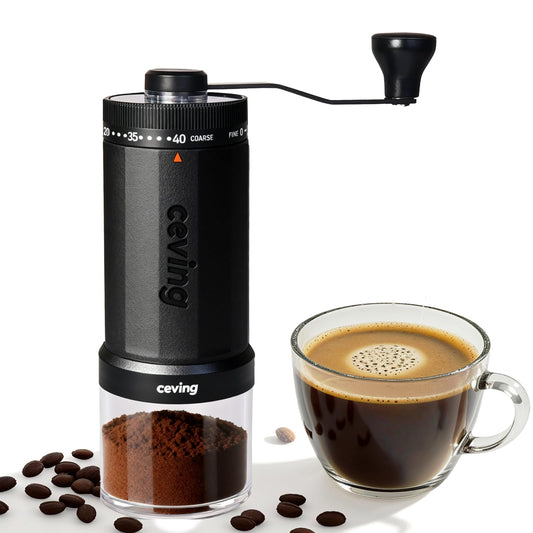 CEVING World's First 60g Large Capacity Manual Coffee Grinder, Black