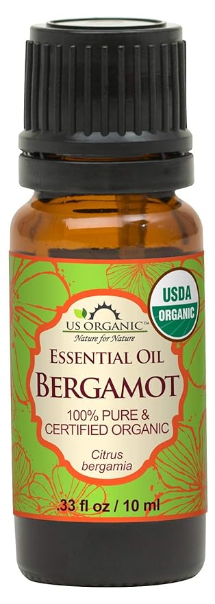 US Organic 100% Pure Bergamot Essential Oil, USDA Certified Organic, Cold Pressed, with Euro