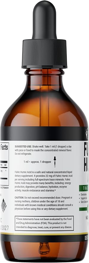 Fulvic Acid + 72 Trace Minerals | Fulvic Humic Acid | Digestion | Hydration | Keto, Dietary Supplement Drop| Energy | pH Balance | 2-Month Supply | The Healthy Life 4 ME