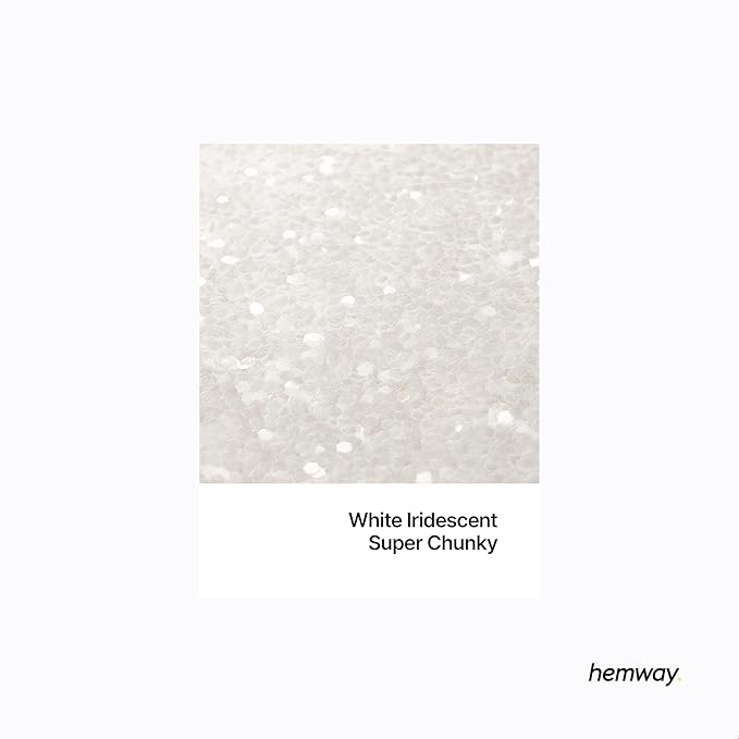 Hemway Premium Glitter Shaker - White Iridescent | 115g Super Chunky Metallic Flake Sequins for Resin & Epoxy Crafts | Craft Supplies for Tumblers, Festival, Art