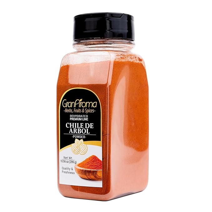 GranAroma Chile De Arbol Powder, Spicy & Smoky Flavor, Seasoning for Tacos, Salsas, and Soups (2 Ounce)