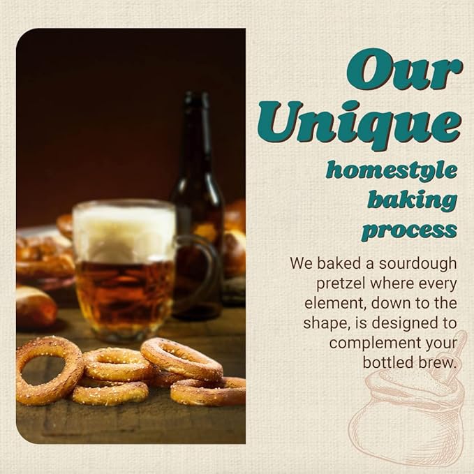 Unique Snacks Sourdough Craft Beer Pretzel Rings, Delicious Homestyle Baked Snack Bag, Vegan, OU Kosher, and Non-GMO Food, No Artificial Flavor, 2.12 Oz. Bag, Pack of 24