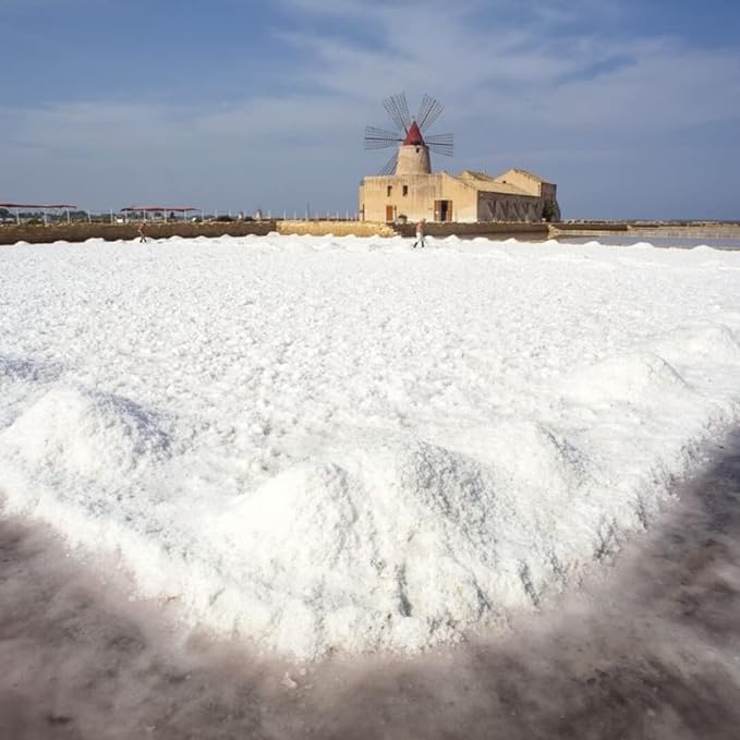 SOSALT DAL MARE DI TRAPANI Kosher Certified Coarse Sea Salt from Trapani, Sicily, Naturally Farmed, Large Crystal, Great for Cooking, Seasoning Recipes and More, Product of Italy, 3 Lbs (1.36 Kg)