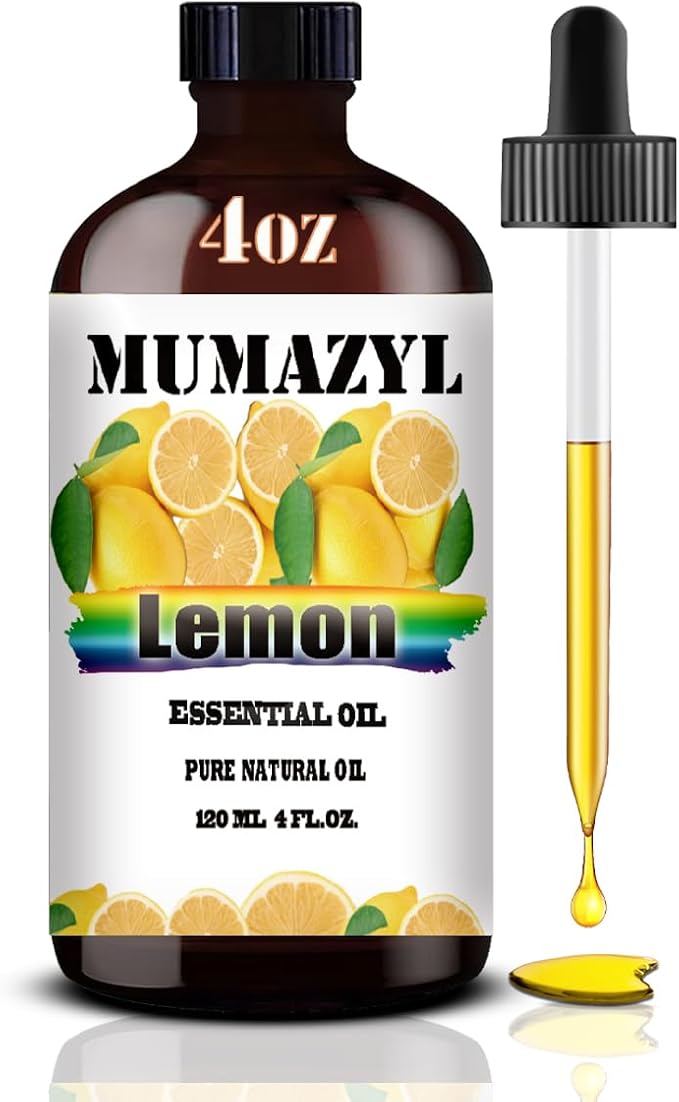 Lemon Essential Oil, Lemon Oil 4 Fl Oz 120ML for Diffuser Humidifier Yoga Cleaning DIY Candle Soap Making Essential Oils