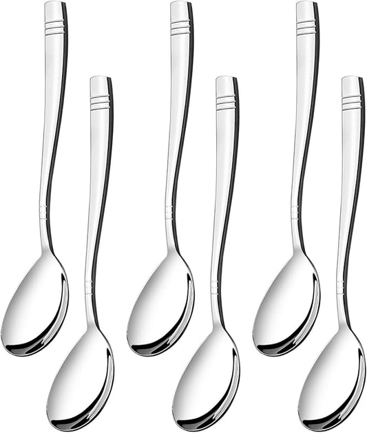 Obstnny 6 Pieces Stainless Steel Buffet Serving Spoons, Serving Spoons for Restaurant, Banquet, Party