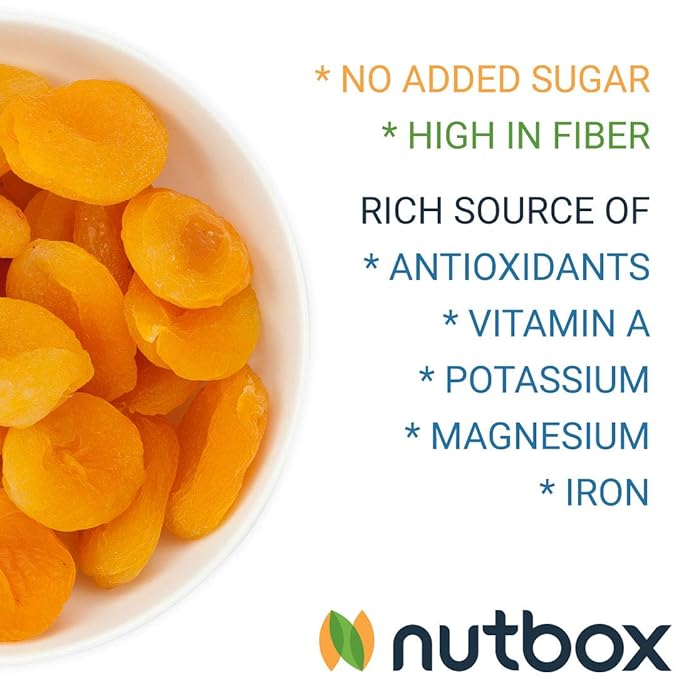 Nutbox | Dried Apricots Turkish | 2 pounds (32 ounces), No Added Sugar, Naturally Sweet, Gluten Free, Good Source of Vitamin E and Potassium Packed fresh in Resealable Bulk Bags