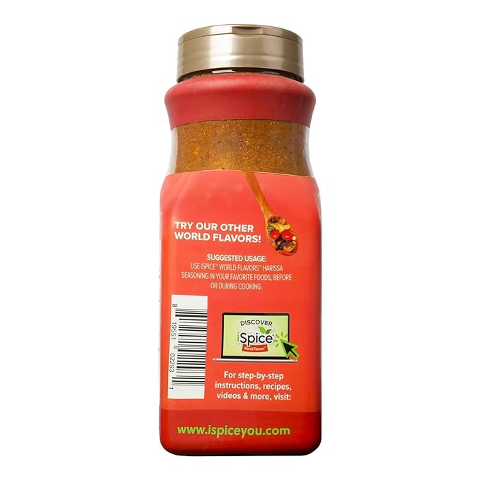 iSpice Blend | Harissa Seasoning | 17.57 oz | Mixed Spice & Seasoning | Bulk Size | Halal | Kosher (Harissa)