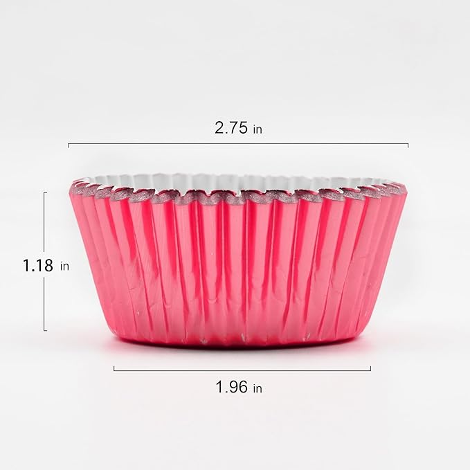 200 Pcs Red Foil Cupcake Liners Standard Baking Cups Muffin Paper Cases